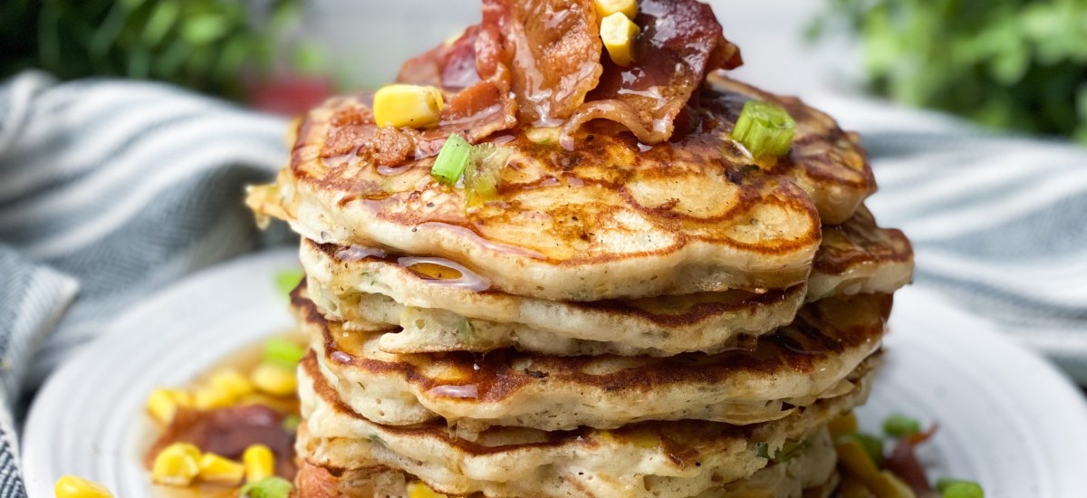 Savory Bacon, Cheddar & Corn Griddle Cakes