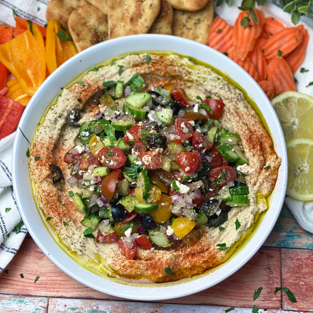 Loaded Greek Hummus Dip Chef Allie's Kitchen