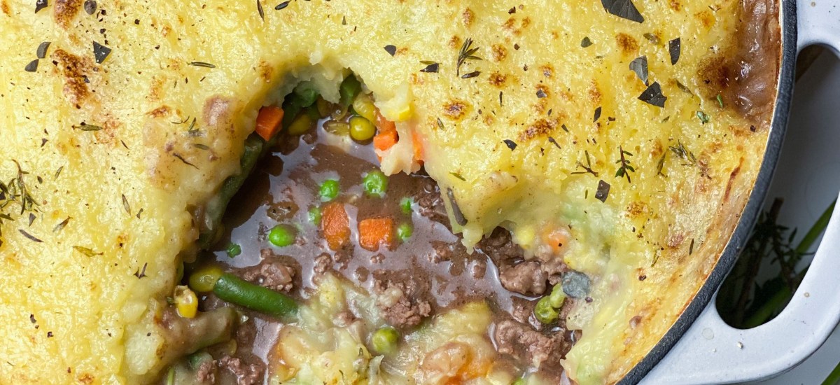 Shepherd’s Pie With Brown Gravy & Thyme Butter Potatoes