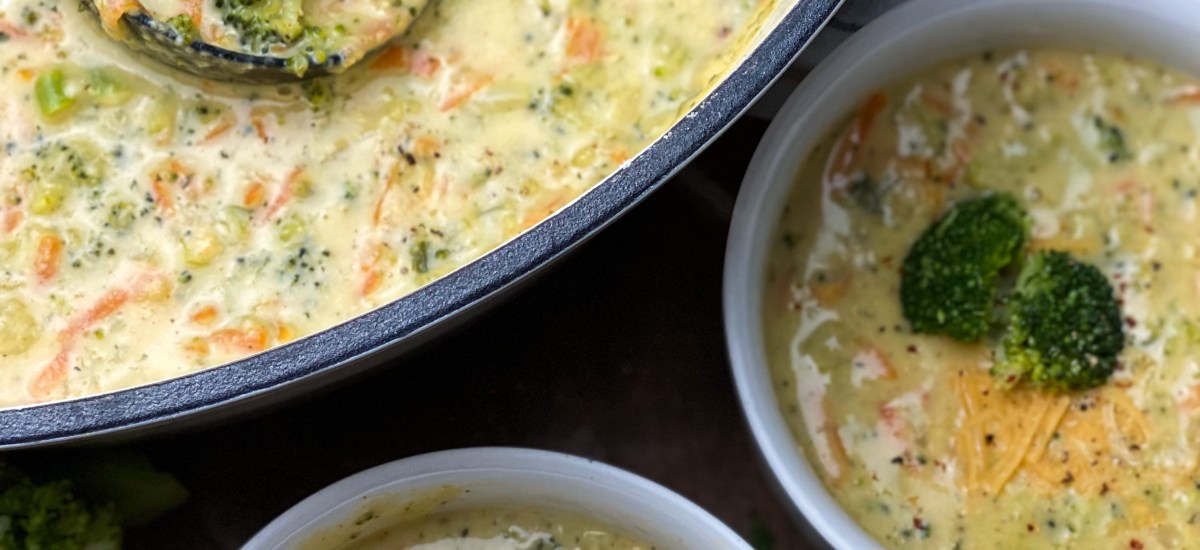 Guilt Free Cheesy Broccoli & Ranch Soup