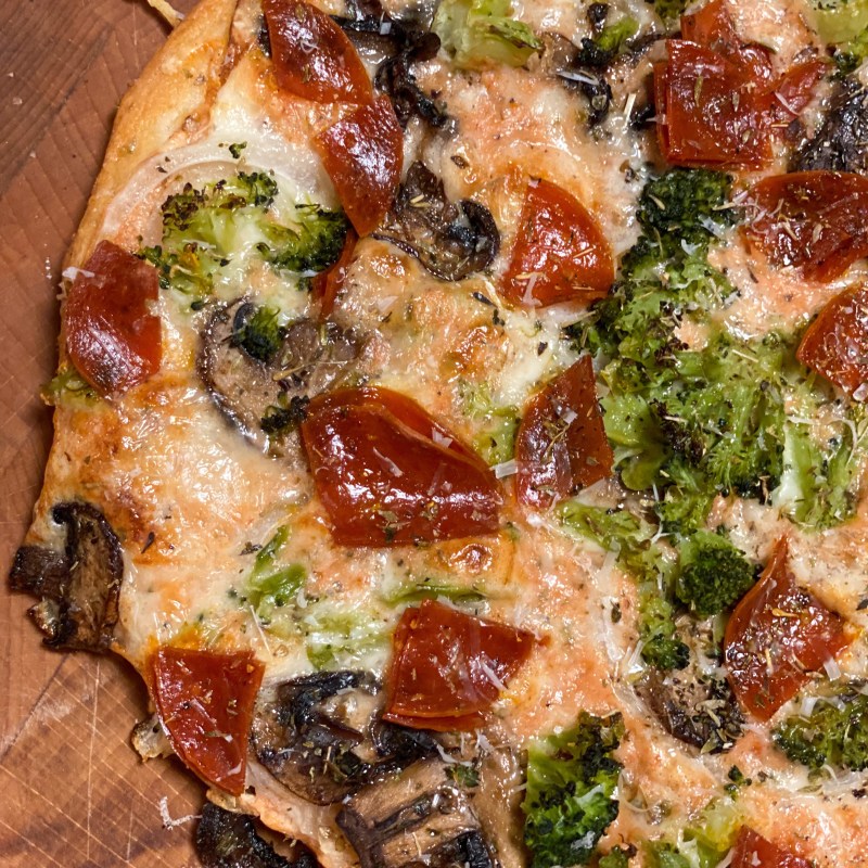 Turkey Pepperoni & Veggie Pizza with A Pink Sauce Chef Allie's Kitchen