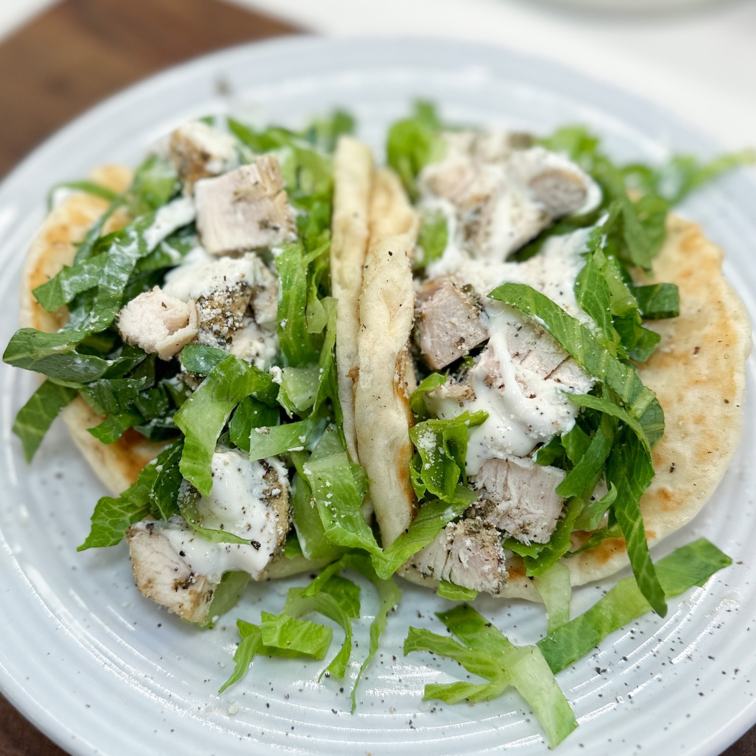 Chicken Caesar on Homemade Naan Chef Allie's Kitchen