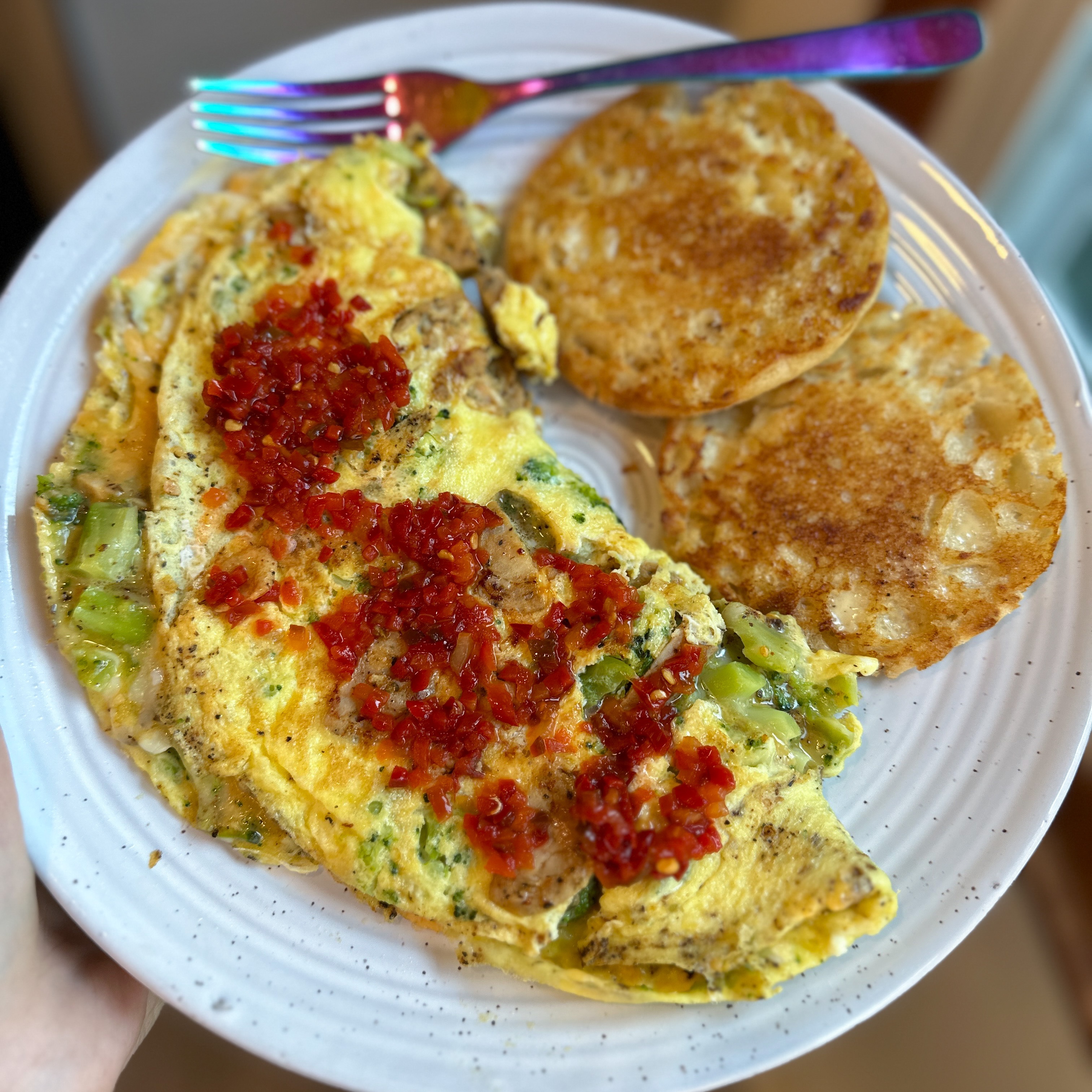 Sausage, Broccoli and Cheese Omelet