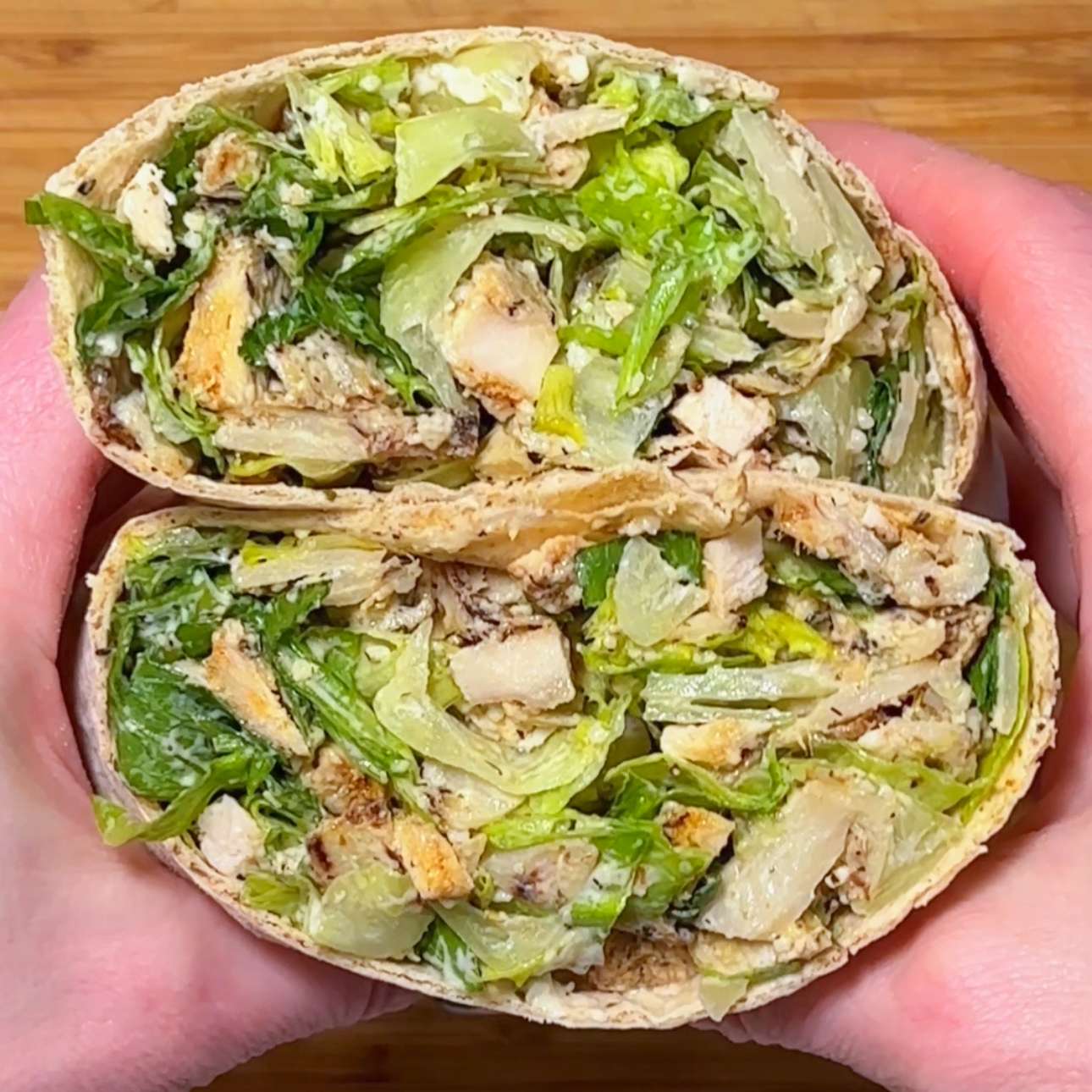 Pesto Chicken Caesar Salad Wrap