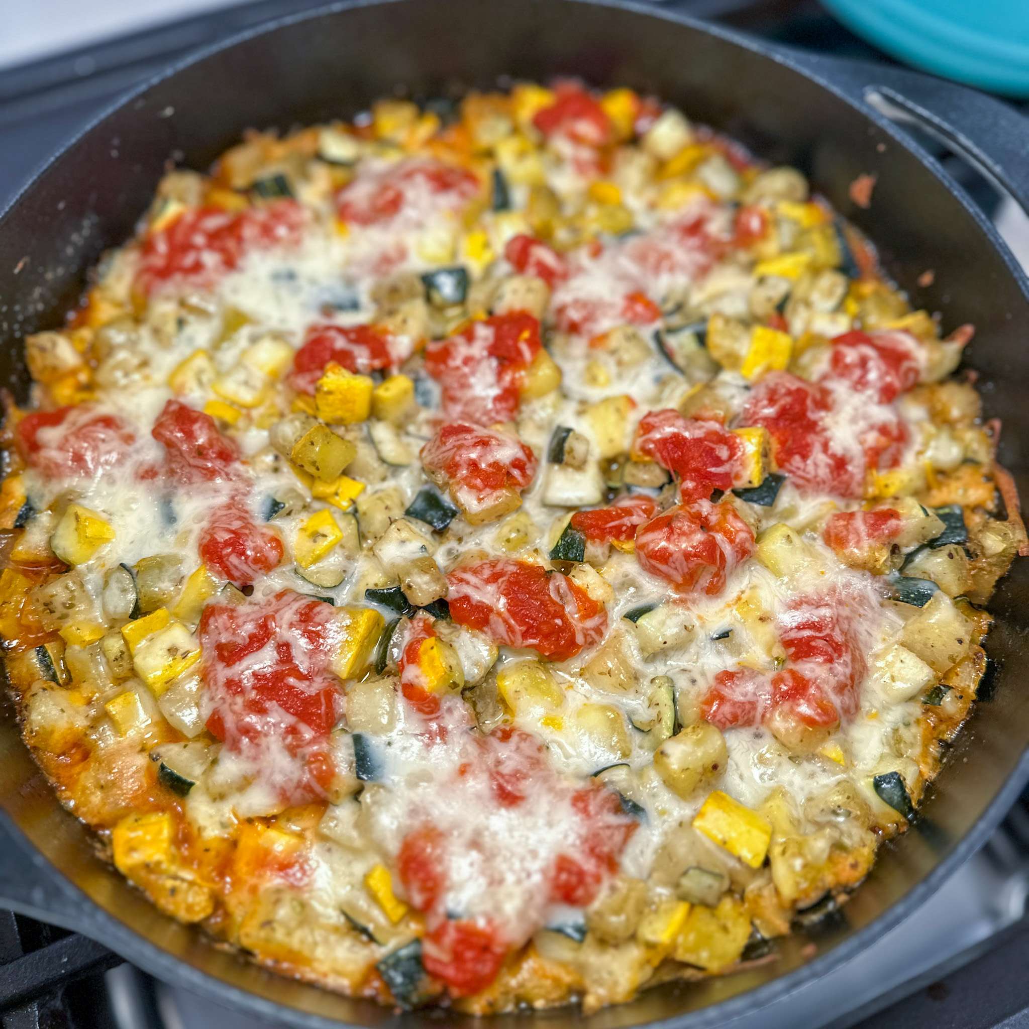 Creamy Pesto Chicken Veggie Bake