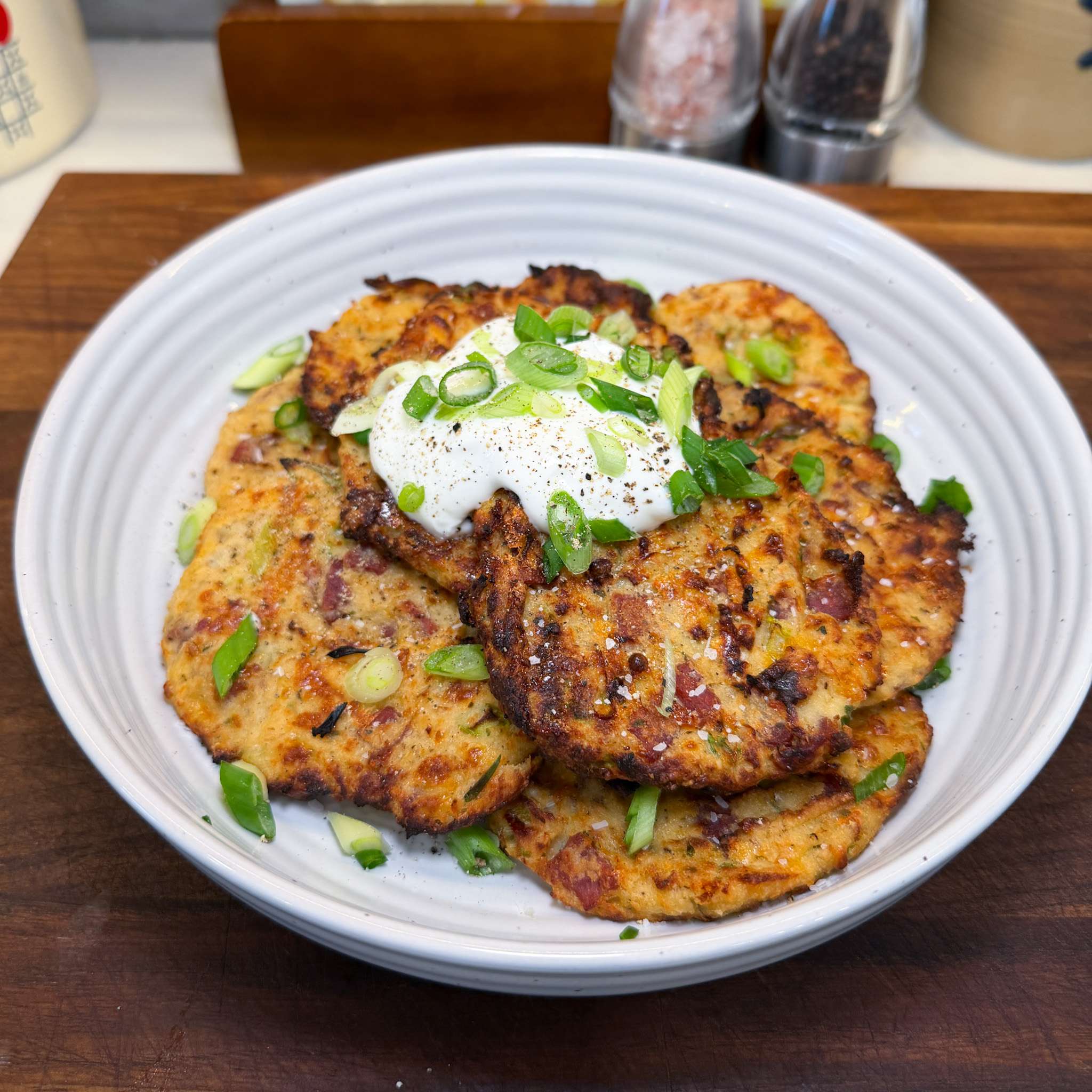 Crispy Roasted Garlic Palmini โPotatoโ Pancakes