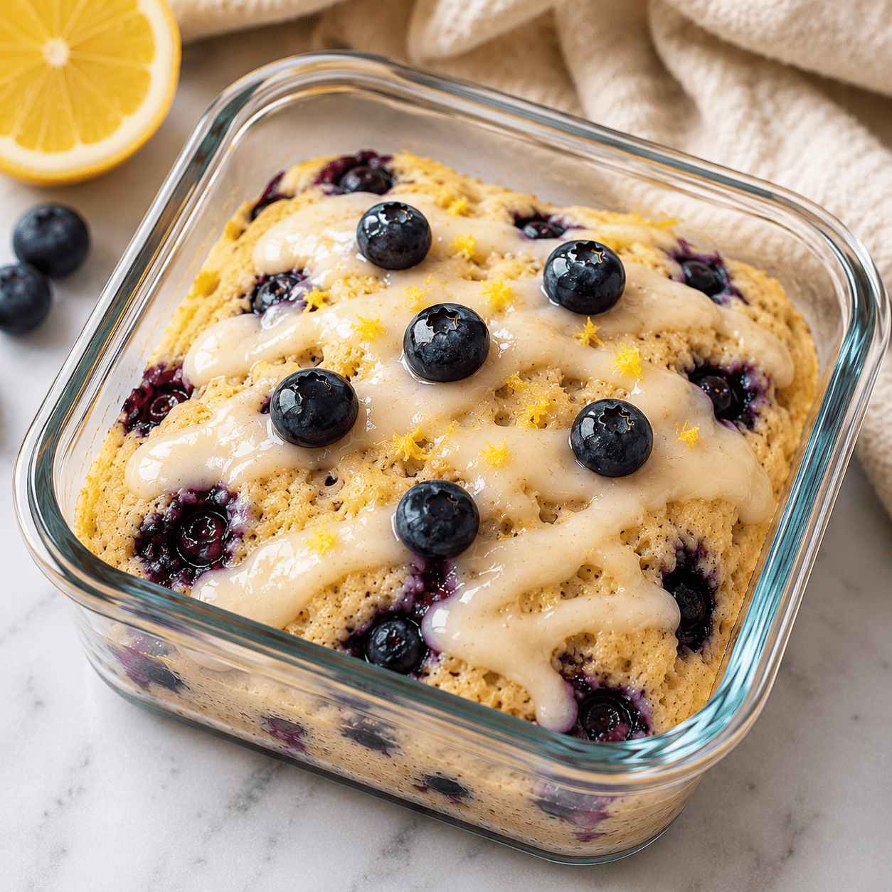 Blueberry Lemon Protein Cake Bake