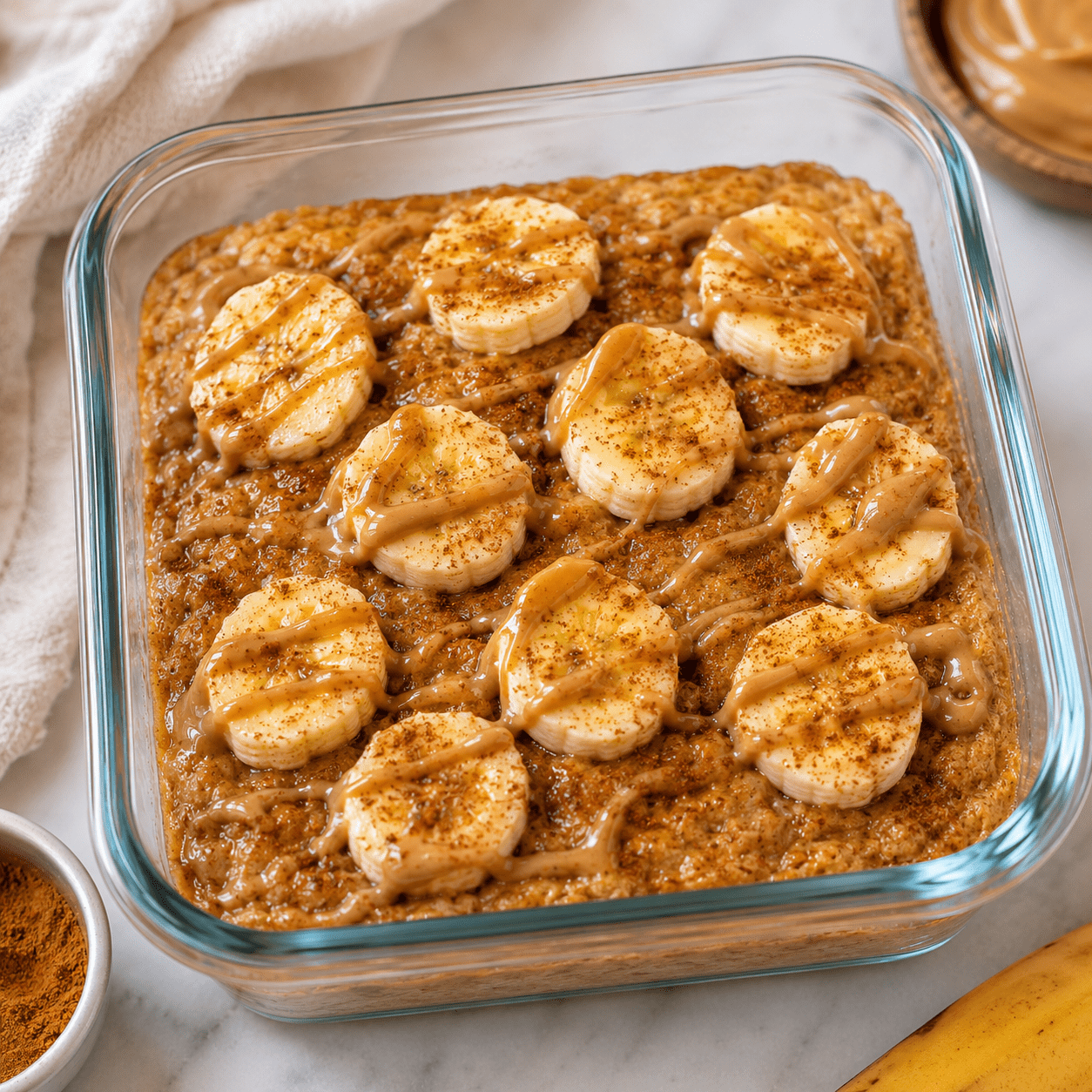 Peanut Butter Banana Protein Cake Bake