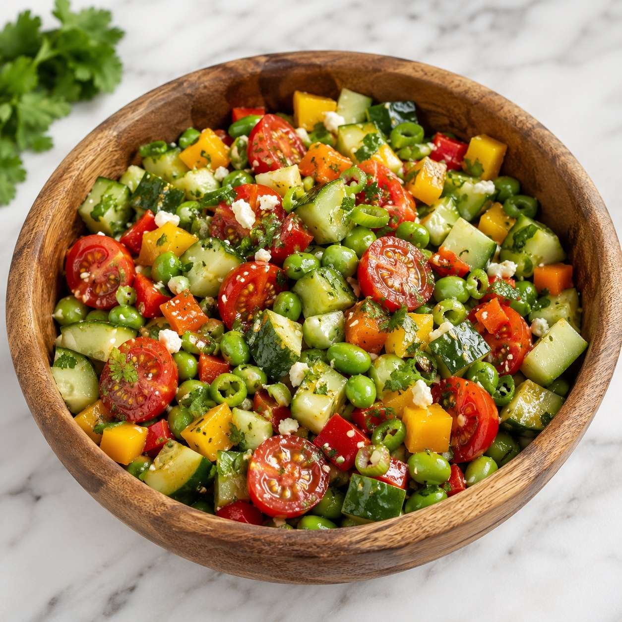Sesame Ginger Edamame Cucumber Salad